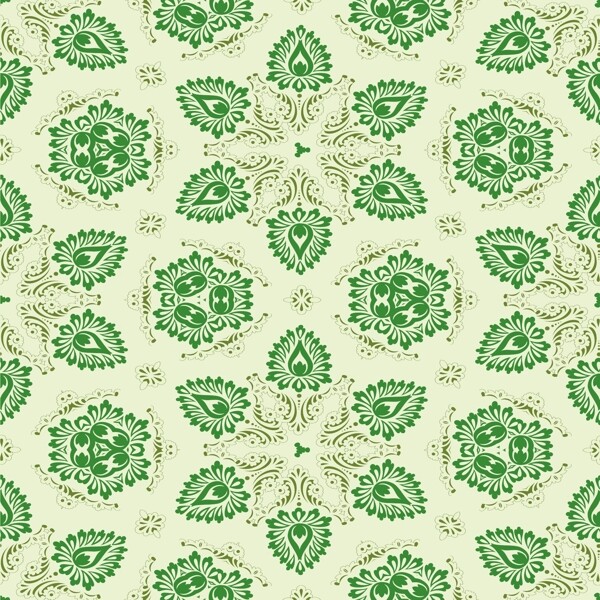 绿色无缝古典花纹底纹图片