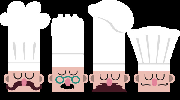 各种厨师帽厨师头像免抠png透明图层素材