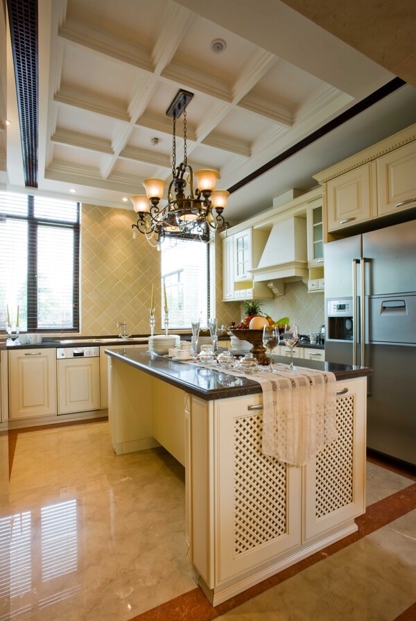 明亮简约现代风格厨房吊顶效果图设计