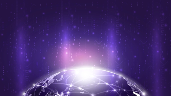 紫色背景星球智能科技背景