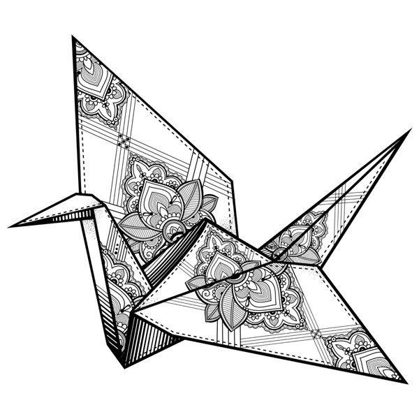 折纸鹤的填色
