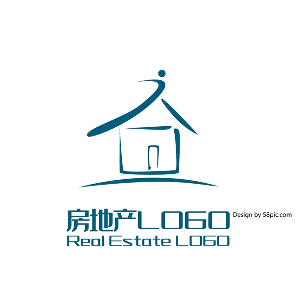 原创创意简约J字房子房地产LOGO标志