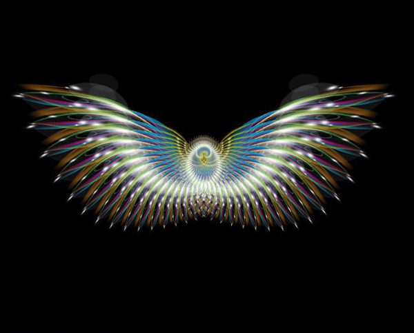 Photoshop打造绚丽的透明光束翅膀