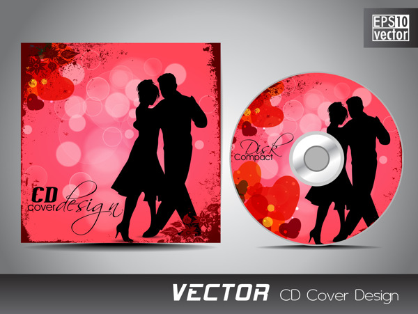 CD封面设计模板的演示空间复制和爱情观