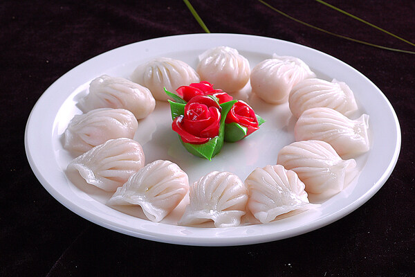 小吃水景虾饺图片