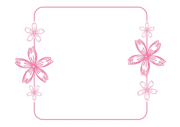 浪漫的樱花正方形边框素材免费下载