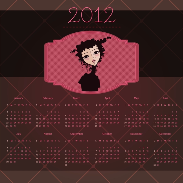 2012年新年日历模板