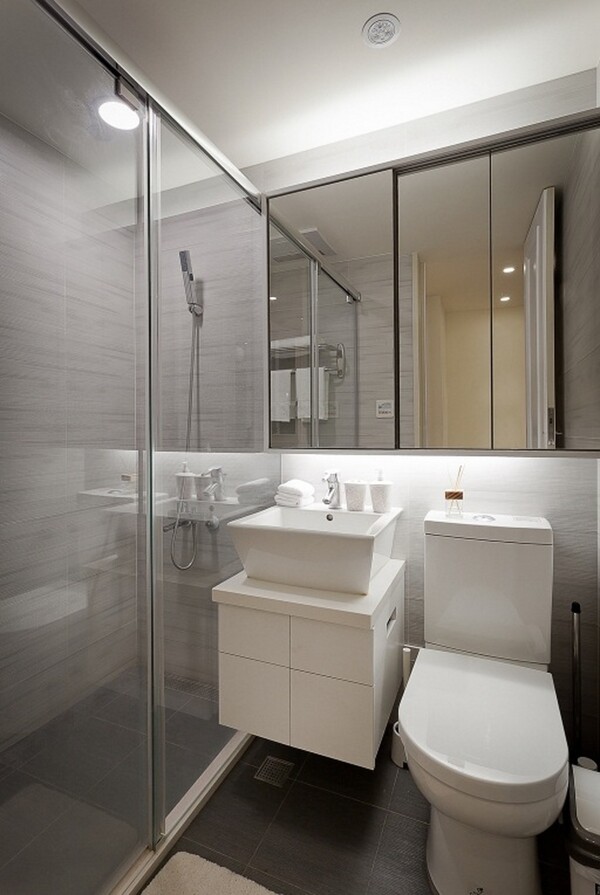 现代简约方形洗手柜卫生间室内装修效果图