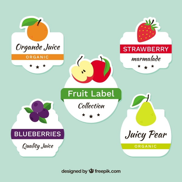 装饰标签不同水果包