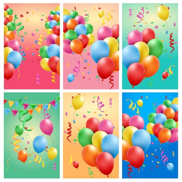 彩色气球卡片图片