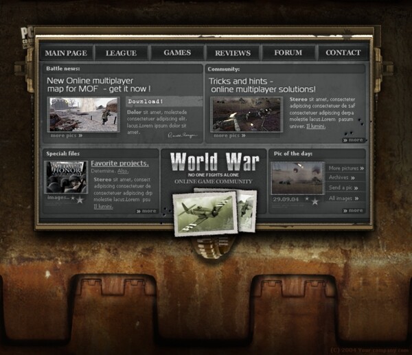世界战争游戏在线网页模板
