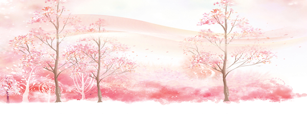 粉色树林唯美背景banner