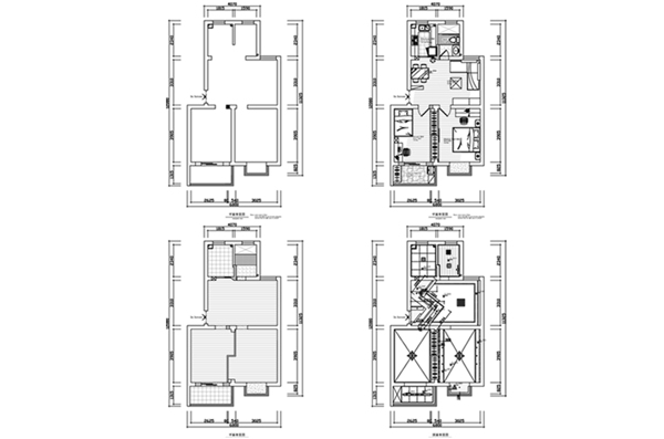 两房户型CAD施工图纸
