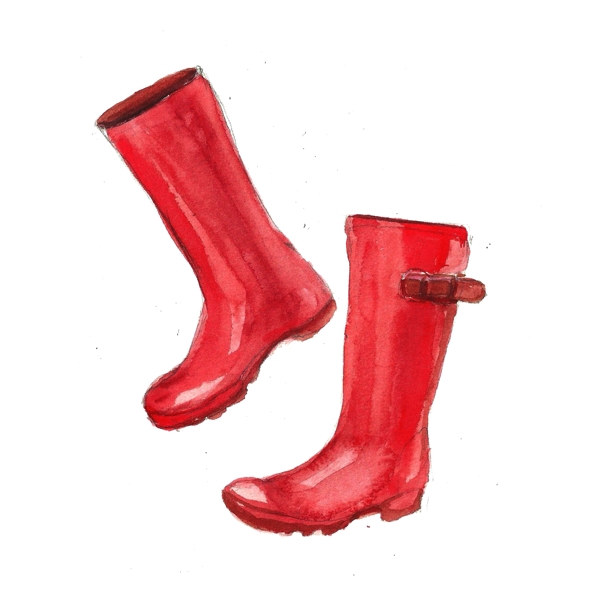 红色雨靴psd源文件