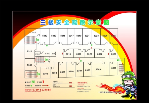 安全疏散图图片