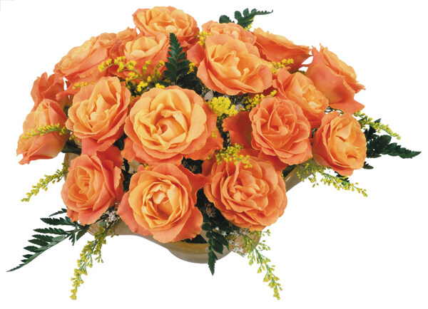 高清金色玫瑰花束png素材图片下载