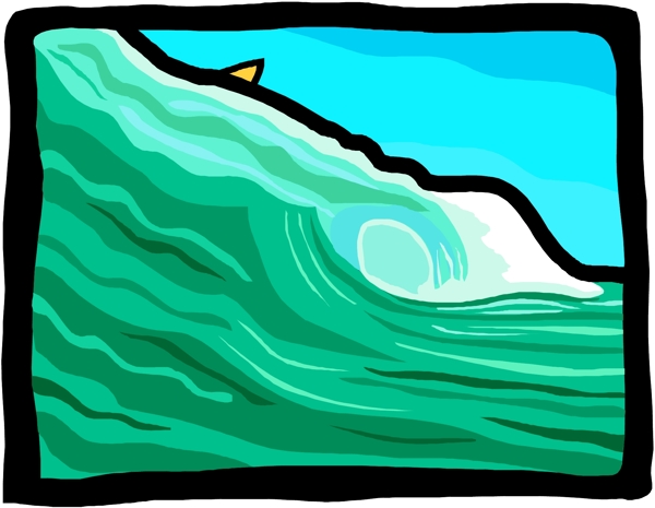 海浪海景漫画