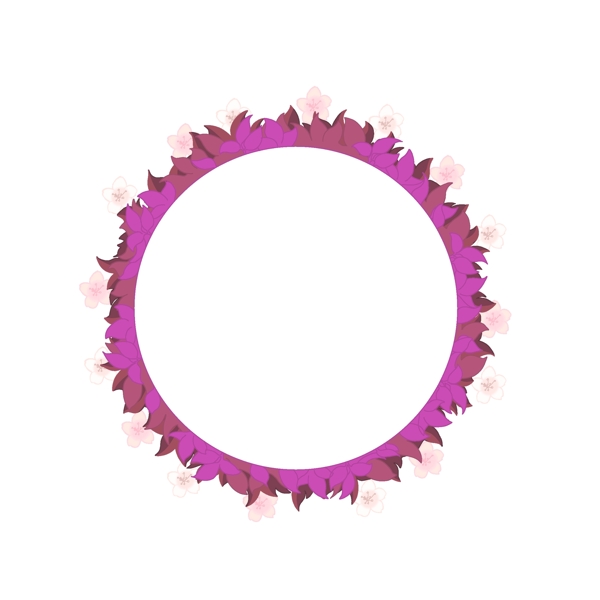 樱花和紫色树叶边框