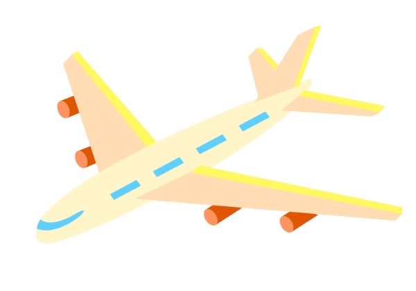 黄色的飞机装饰插画