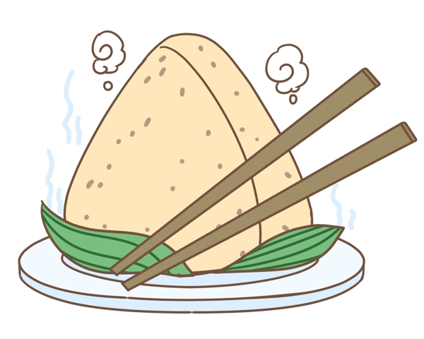 剥开的美味粽子插图
