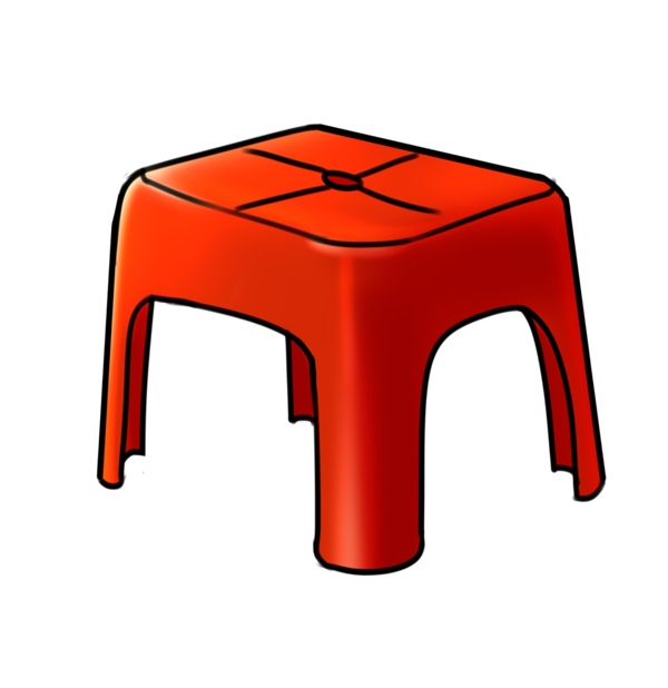 红色的塑料椅子插画