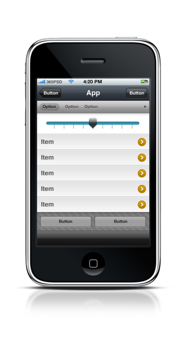 滑块选择器iPhone界面