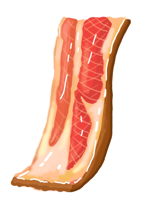 红色食材猪肉插画