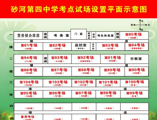 考场分布平面示意图图片