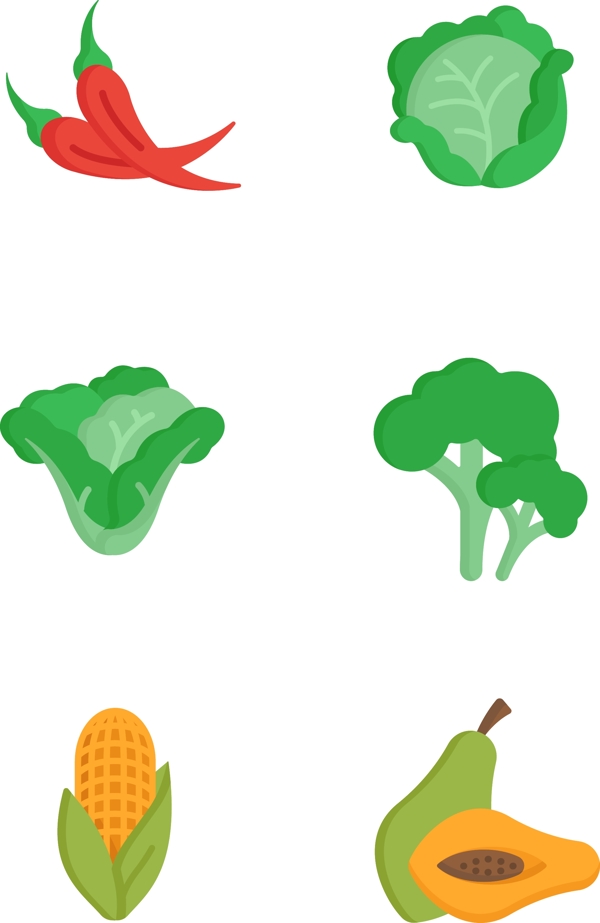 好吃的蔬菜插画图标