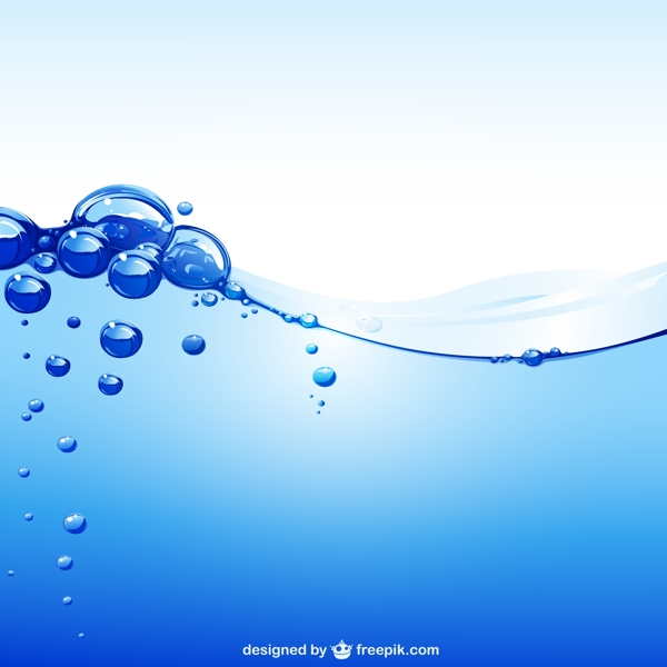 蓝色气泡水背景矢量素材