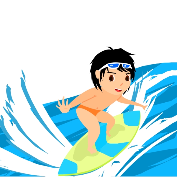 花式滑水运动蓝色海洋冲浪