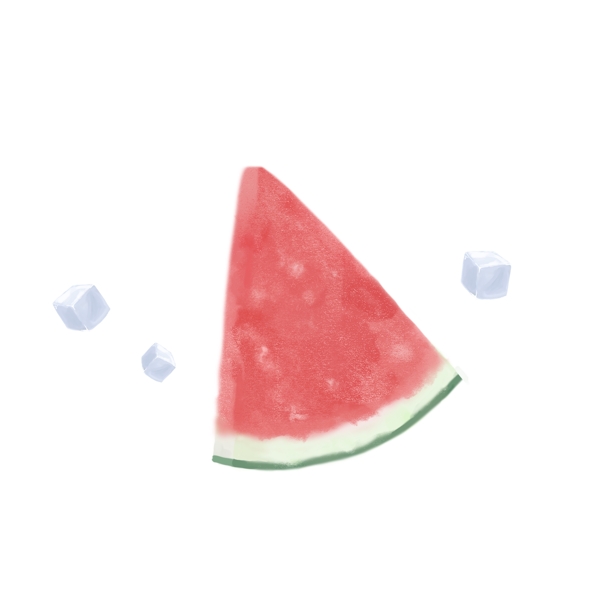 夏日清凉西瓜冰块装饰图案