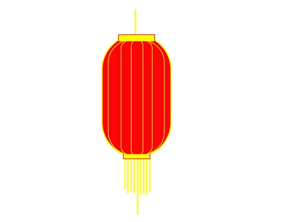 手绘中国风长方形红灯笼图