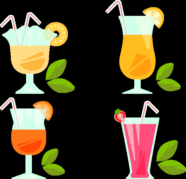 玻璃杯果汁插画图标免抠png透明图层素材