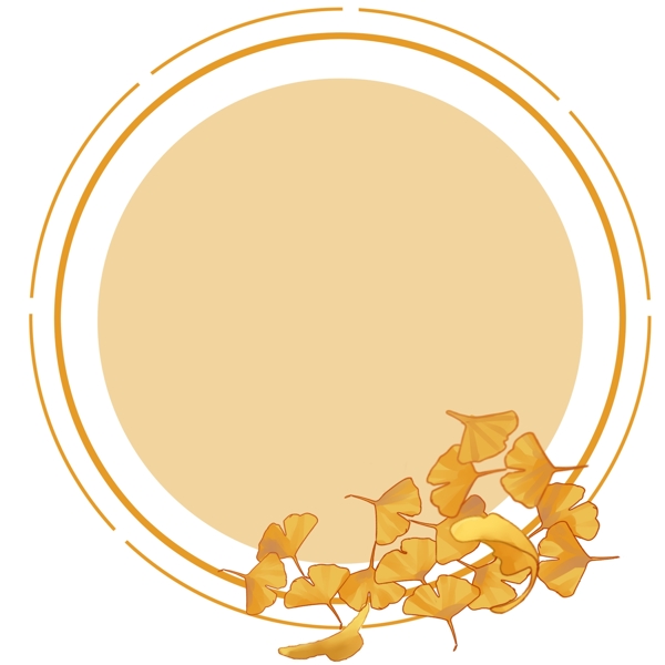 秋季植物银杏叶框装饰