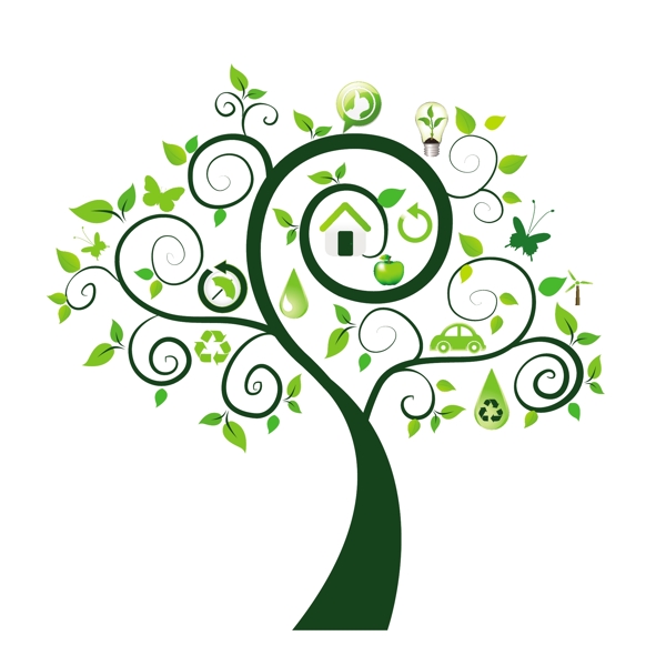 生态绿色树图标