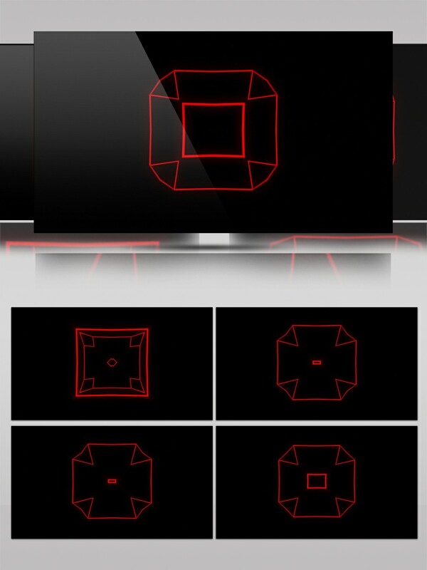 简约动感红色规则形状几何视频素材