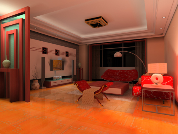 现代客厅玄关室内3d设计模型