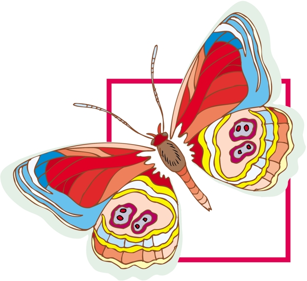 五彩蝴蝶矢量素材EPS格式0210