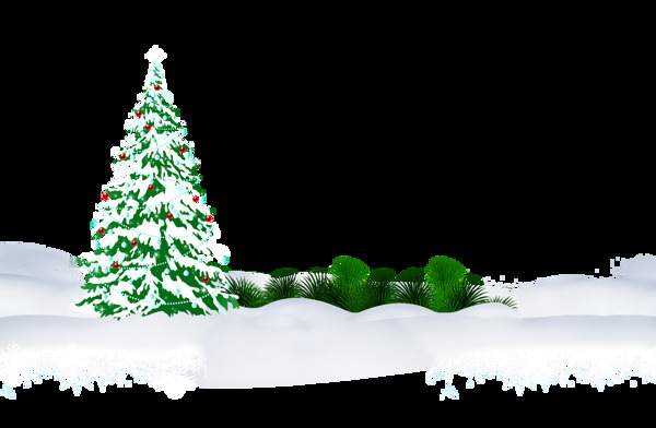 绿白雪地圣诞节素材