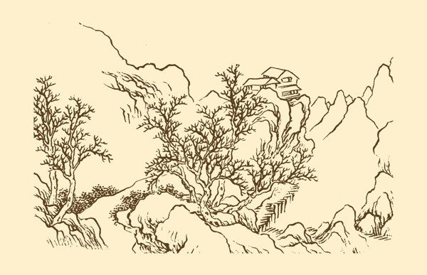 芥子园画谱山水图片