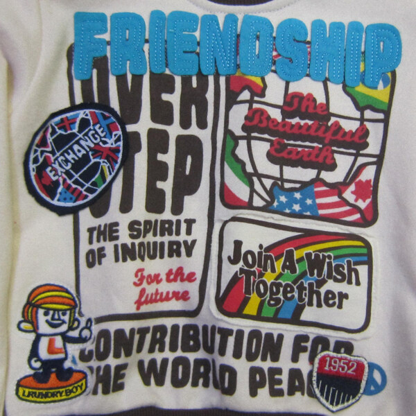 童装T恤图案贴布彩虹地球仪免费素材