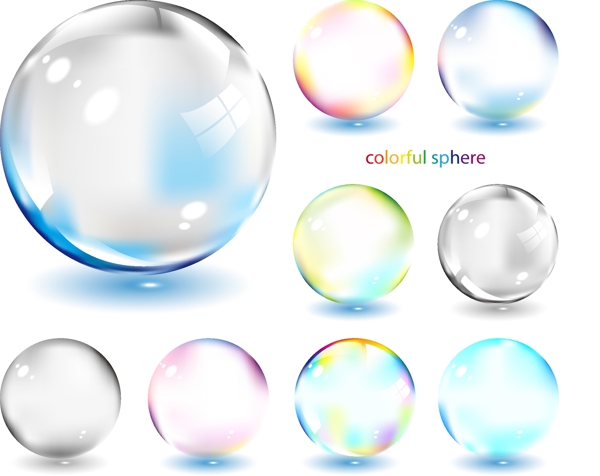 彩色水晶球按钮图标矢量素材6