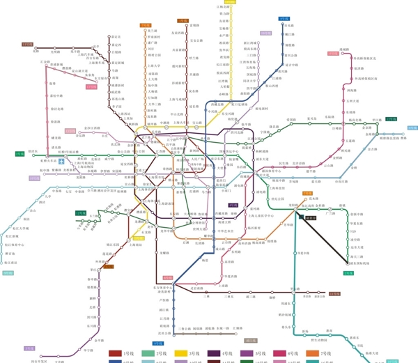 最新上海地铁图分布图