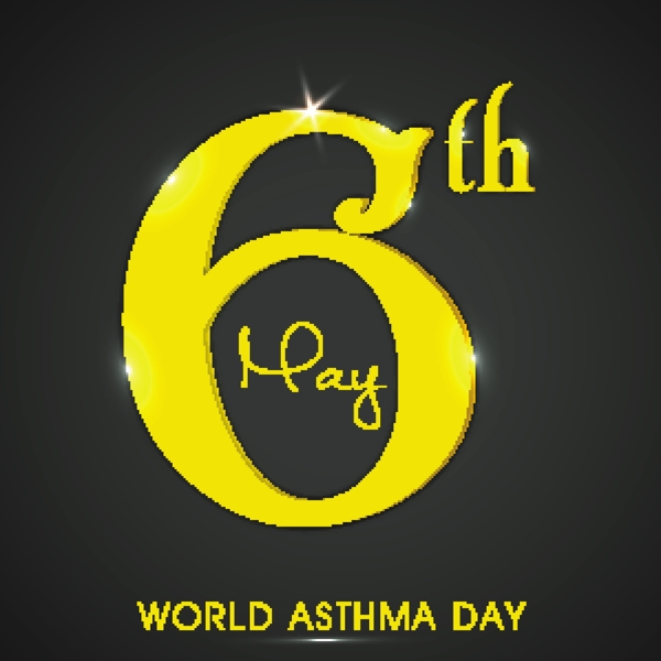 世界哮喘日日期设计矢量