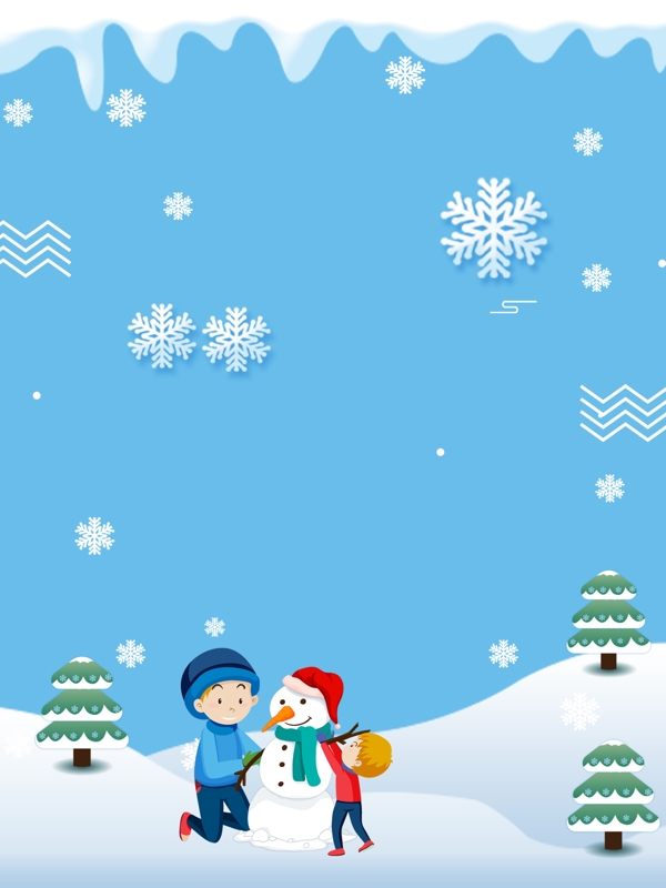 圣诞狂欢购雪人背景设计