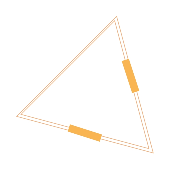 手绘创意橘色渐变三角形边框