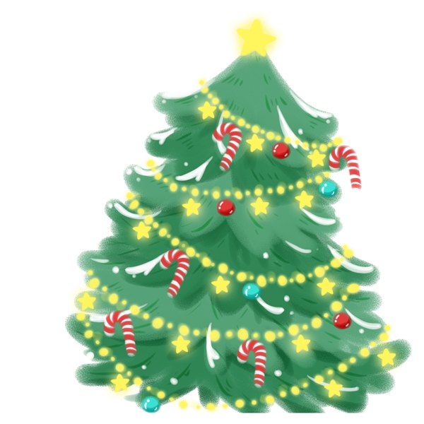 绿色清新圣诞树设计