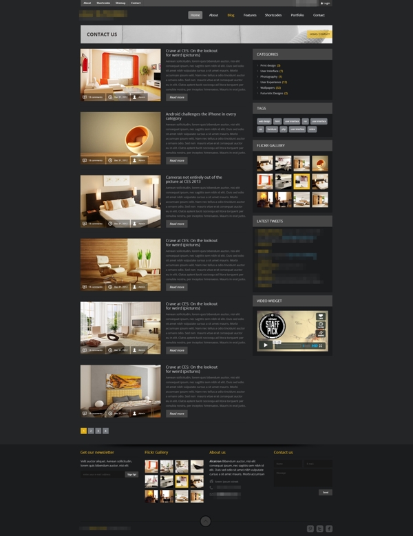 黑色的家具家居网站模板案例展示界面