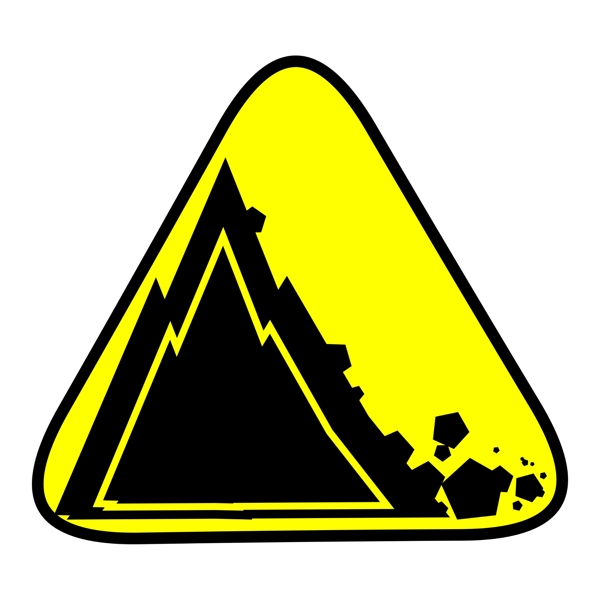小心山体滑坡警示牌